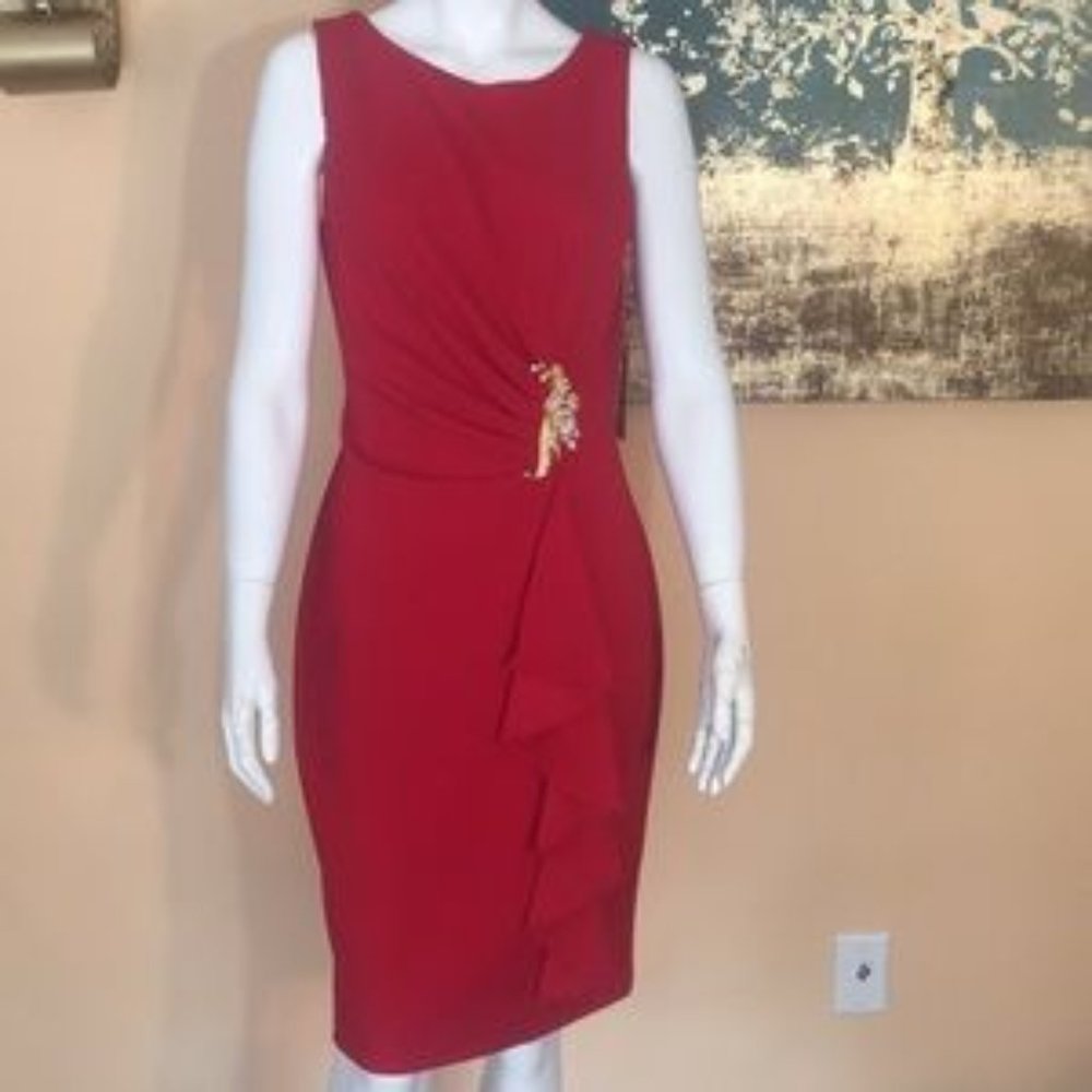 Cachet Red sleeveless sheath dress size 10